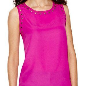 Worthington magenta pink top with bronze grommets size medium